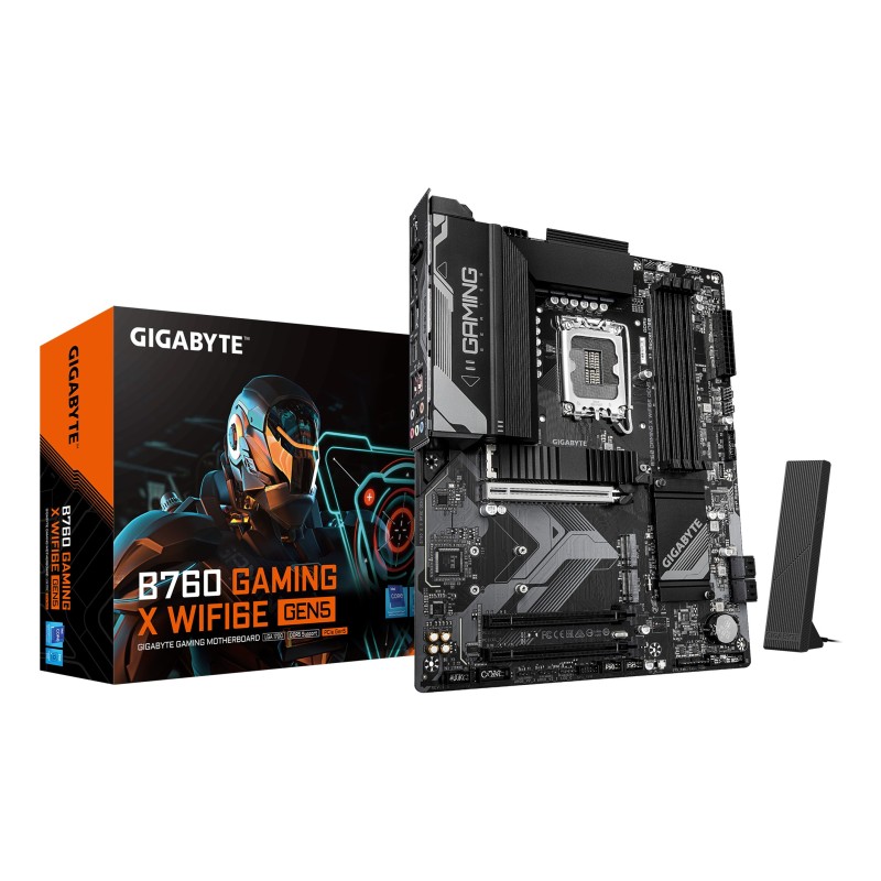 GIGABYTE B760 GAMING X WIFI6E GEN5 Placa Base – Compatible con procesadores Intel Core 14ª generación, VRM de 8+1+1 fases,