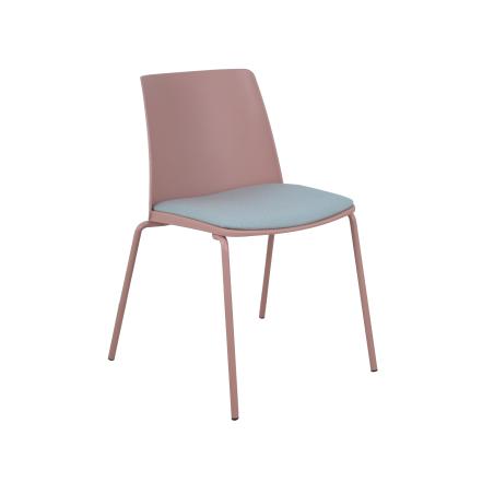 Pack 4 sillas Orgaz bali gris claro carcasa rosa y chasis rosa