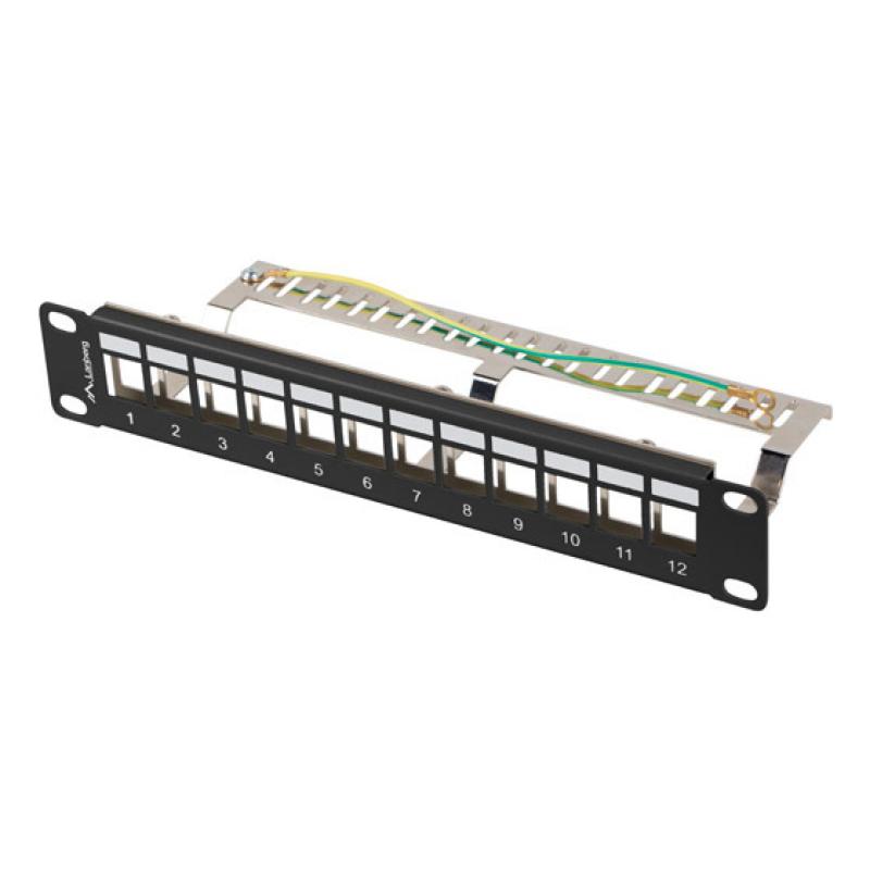 patch panel blank 12 port 1U 10 ftp for keystone modules black v2