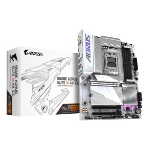 B650E AORUS ELITE X AX ICE Placa base - AMD Ryzen serie 9000, VRM de 12+2+2 fases, hasta 8000 MHz DDR5 (OC), 1xPCIe 5.0 + 2xPCIe