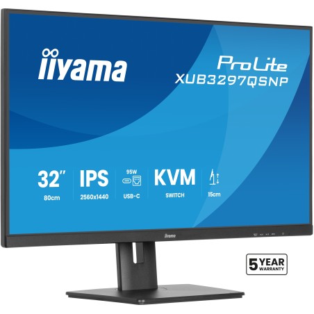 iiyama ProLite XUB3297QSNP-B1 pantalla para PC 81,3 cm (32") 2560 x 1440 Pixeles Quad HD LED Negro