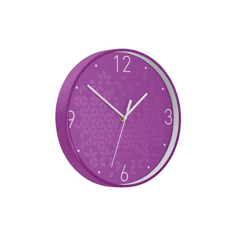 Leitz WOW Wall Clock Purple nota autoadhesiva Alrededor Púrpura