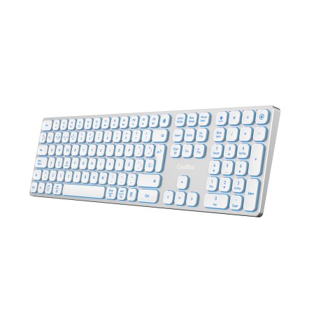 CoolBox TECLADO INALAMBRICO RETROILUMINADO MOONLIGHT KEY B431 USB-C+BT5.1+RF2.4G BLANCO DE ALUMINIO