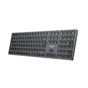 CoolBox TECLADO INALAMBRICO RETROILUMINADO MOONLIGHT KEY B431 USB-C+BT5.1+RF2.4G GRIS OSCURO DE ALUMINIO