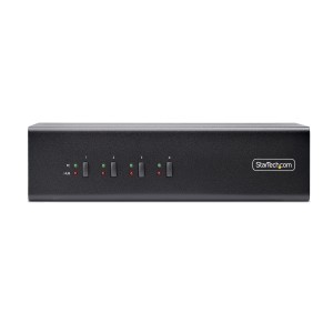 StarTech.com Switch Conmutador KVM de 4 Puertos y 2 Monitores DisplayPort - 4K 60Hz - Hub Ladrón 2 Puertos USB 5Gbps - 2x USB