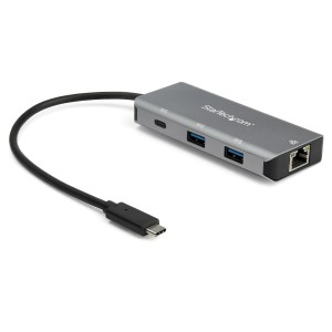 StarTech.com Hub Ladrón USB C con Puerto de Red Ethernet Gigabit RJ45 GbE - Concentrador USB Tipo C USB 3.2 Gen 2 de 10Gbps con
