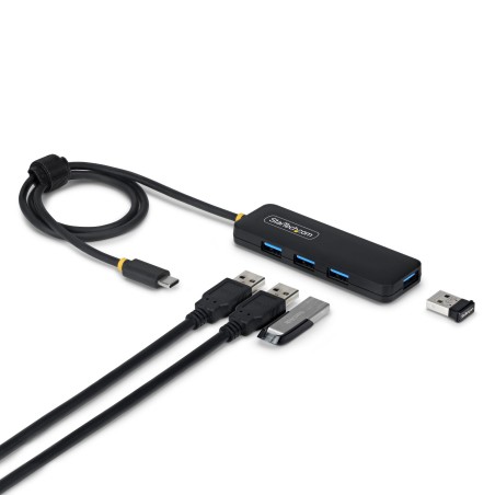 StarTech.com Hub USB-C de 4 Puertos A - 5 Gbps - Ladrón USB Alimentado por el Bus - Concentrador Tipo C a 4 Puertos A -