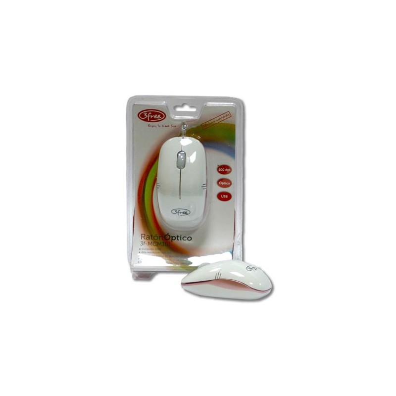 3F-MCM101/WP ratón USB tipo A Óptico 800 DPI