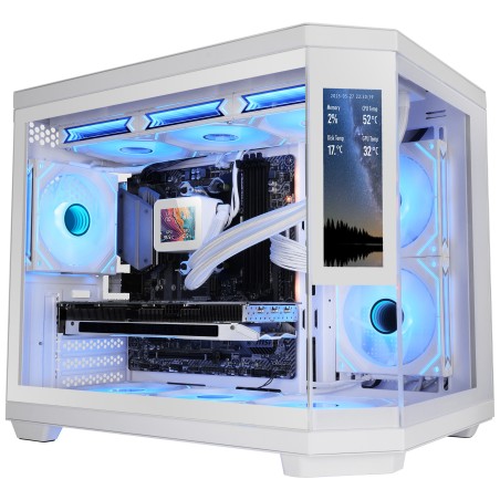 Mars Gaming MC3TCORELCDMW caixa para computador Mini Tower Branco