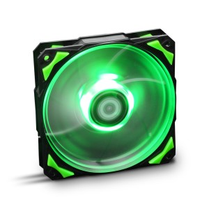 H-Fan LED Carcasa del ordenador Ventilador 12 cm Negro, Verde, Blanco