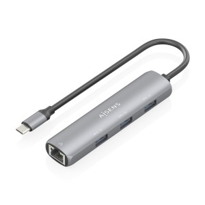 AISENS ASUC-4P038-GR base & duplicador de portas Com fios USB 3.2 Gen 1 (3.1 Gen 1) Type-C Cinzento