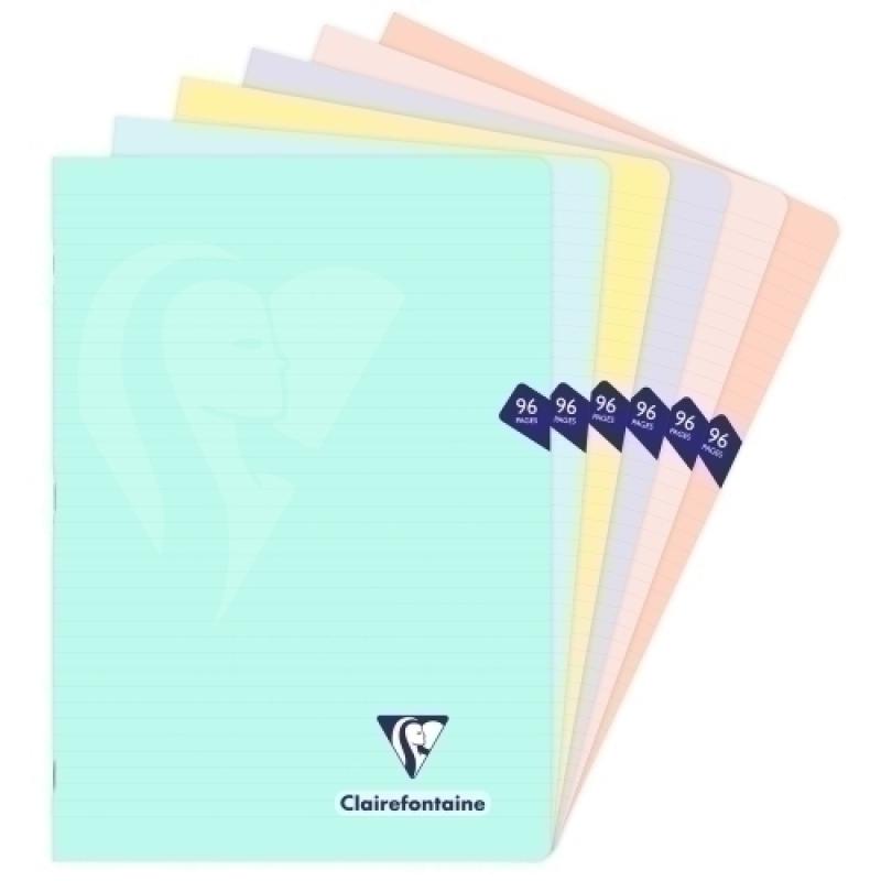 LIBRETA CLAIRE. PP A4 48 HJS.HRZ PASTEL - Pack de 10 unidades