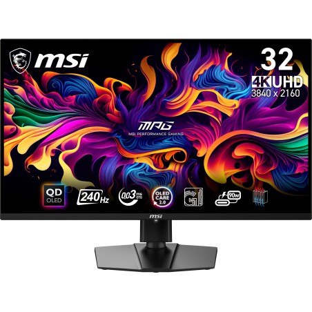 MSI MPG 321URX QD-OLED pantalla para PC 80 cm (31.5") 3840 x 2160 Pixeles 4K Ultra HD Negro