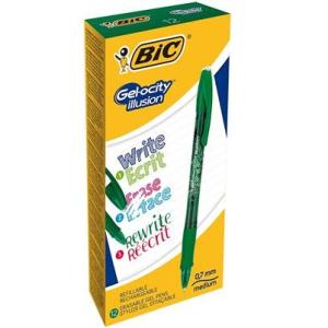 Gel-ocity illusion Bolígrafo de gel con tapa Verde 12 pieza(s)