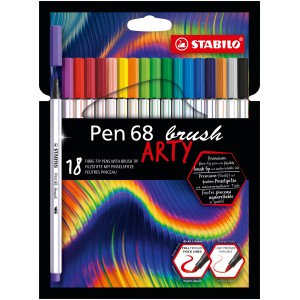 STABILO Pen 68 brush ARTY rotulador Colores surtidos 18 pieza(s)