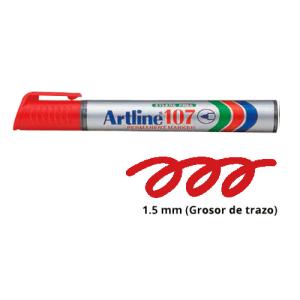 EK-107 marcador permanente Punta redonda Rojo 12 pieza(s)