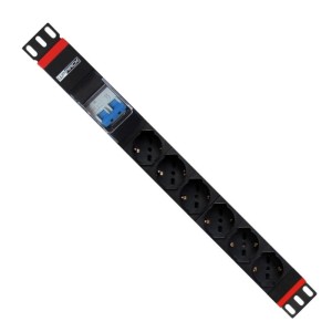 WPN-PDU-G02-06 unidad de distribución de energía (PDU) 1U Negro, Rojo 6 salidas AC