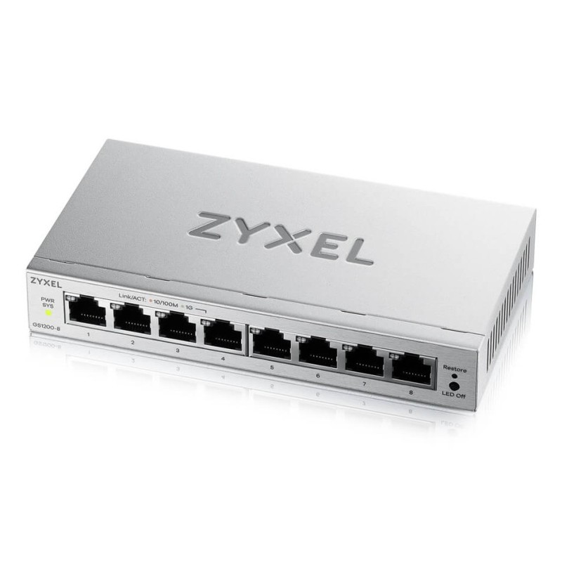 Zyxel GS1200-8V3 Gestionado L2 Gigabit Ethernet (10 100 1000) Escritorio Gris