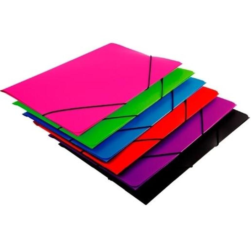 MARIOLA CARPETA CON GOMAS PP 450 MICRAS SOLAPA A3 COLORES SURTIDOS - Pack de 12 unidades