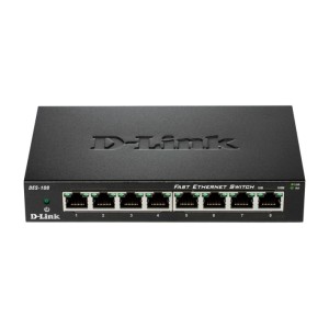 D-Link DES-108 switch No administrado L2 Gigabit Ethernet (10 100 1000) Escritorio Negro