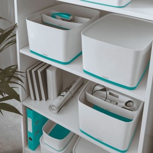 Leitz 52161051 caja de almacenaje Rectangular Plástico Azul, Blanco