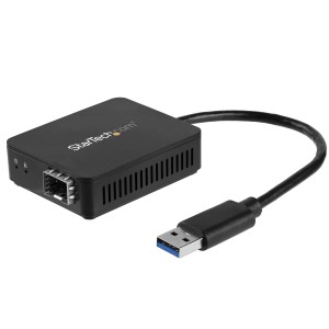 StarTech.com Adaptador USB 3.0 a Fibra Óptica - Adaptador Compacto USB a Ranura SFP Abierta - Adaptador de Red USB a Gigabit -
