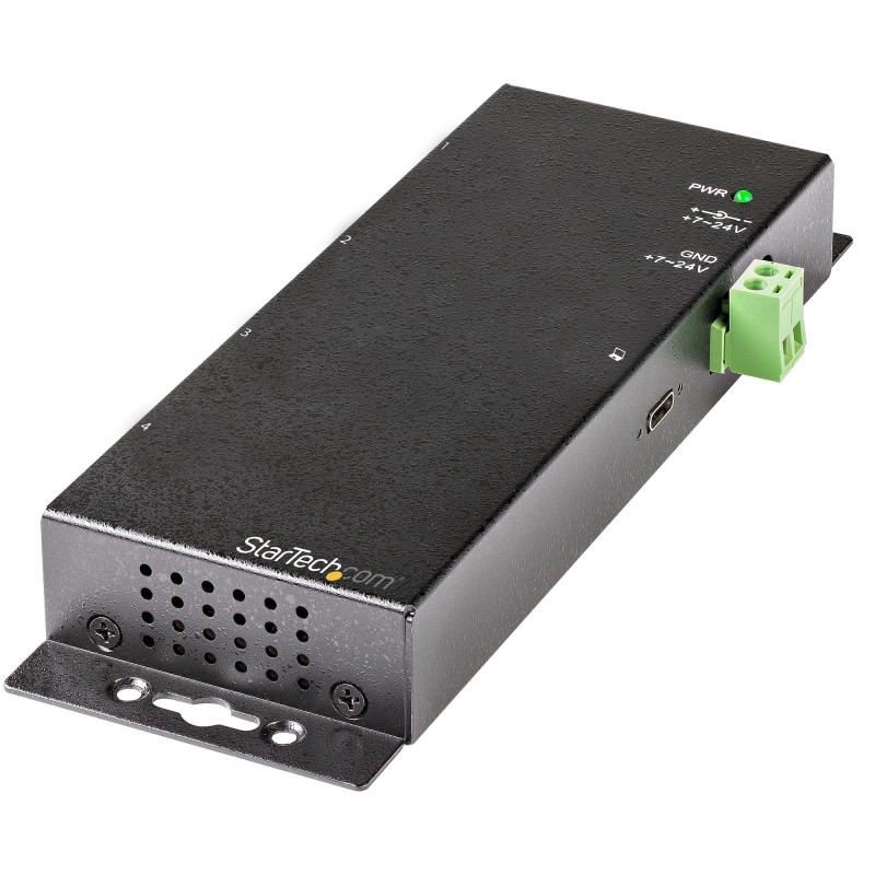 StarTech.com Hub USB C de 4 Puertos - 10Gbps - Ladrón Concentrador Industrial 2x USB Tipo C - 2x USB-A - con Protección ESD -