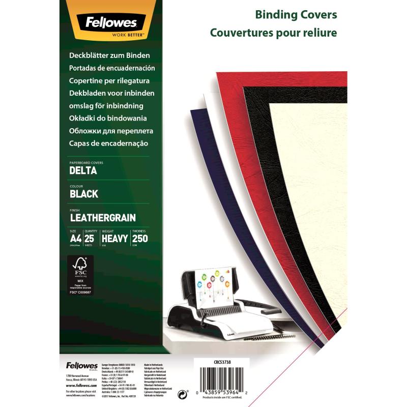 5373802 cubierta A4 Papel Negro 25 pieza(s)