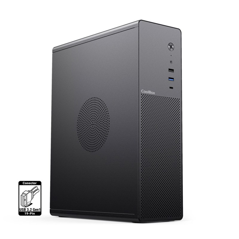 CoolBox CAJA MATX SLIM T100 USB-C 3.2 GEN1 FULL METAL S FTE + 1 VENT. 90MM