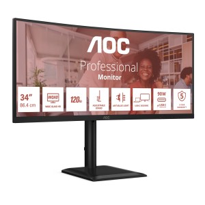 AOC E4 CU34E4CV pantalla para PC 86,4 cm (34") 3440 x 1440 Pixeles UltraWide Quad HD LCD Negro