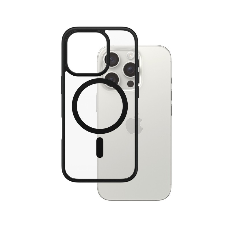 PanzerGlass ® HardCase Transparent w. Black MagSafe & Frame iPhone 16 Pro funda para teléfono móvil Negro