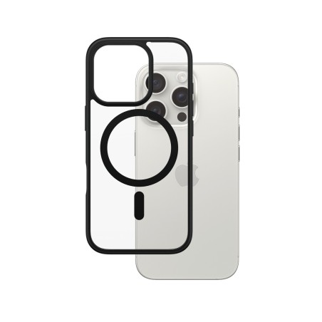 PanzerGlass ® HardCase Transparent w. Black MagSafe & Frame iPhone 16 Pro funda para teléfono móvil Negro