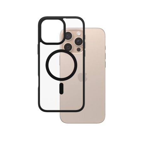 PanzerGlass ® HardCase Transparent w. Black MagSafe & Frame iPhone 16 Pro Max funda para teléfono móvil Negro