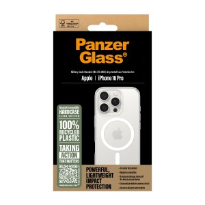 PanzerGlass ® HardCase Transparent w. White MagSafe iPhone 16 Pro funda para teléfono móvil Transparente