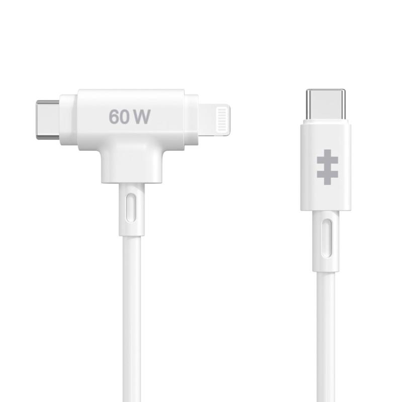 HyperJuice cable USB USB 2.0 1,5 m USB C USB C/Lightning Blanco