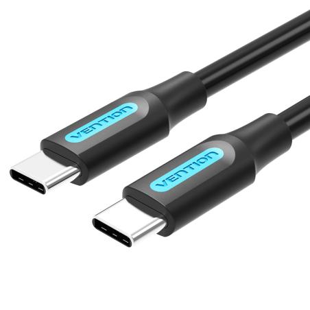 Cable USB 2.0 Tipo-C COSBH/ USB Tipo-C Macho - USB Tipo-C Macho/ 2m/ Negro