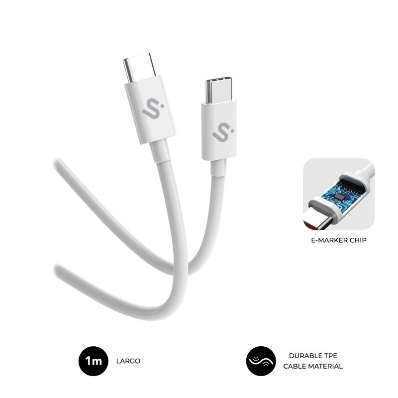CABLE PLUS 100W C-C 1m WHITE