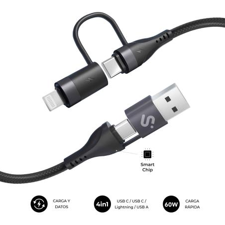 CABLE TOP 4IN1 60W C-C-L-A 1m