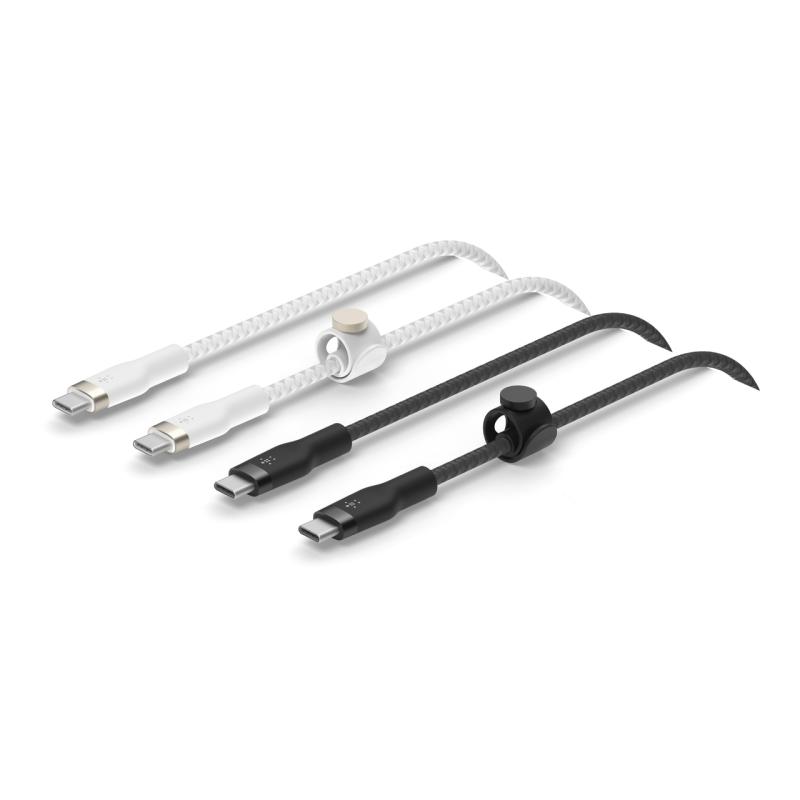 BoostCharge Pro Flex cable USB USB 2.0 1 m USB C Negro, Blanco