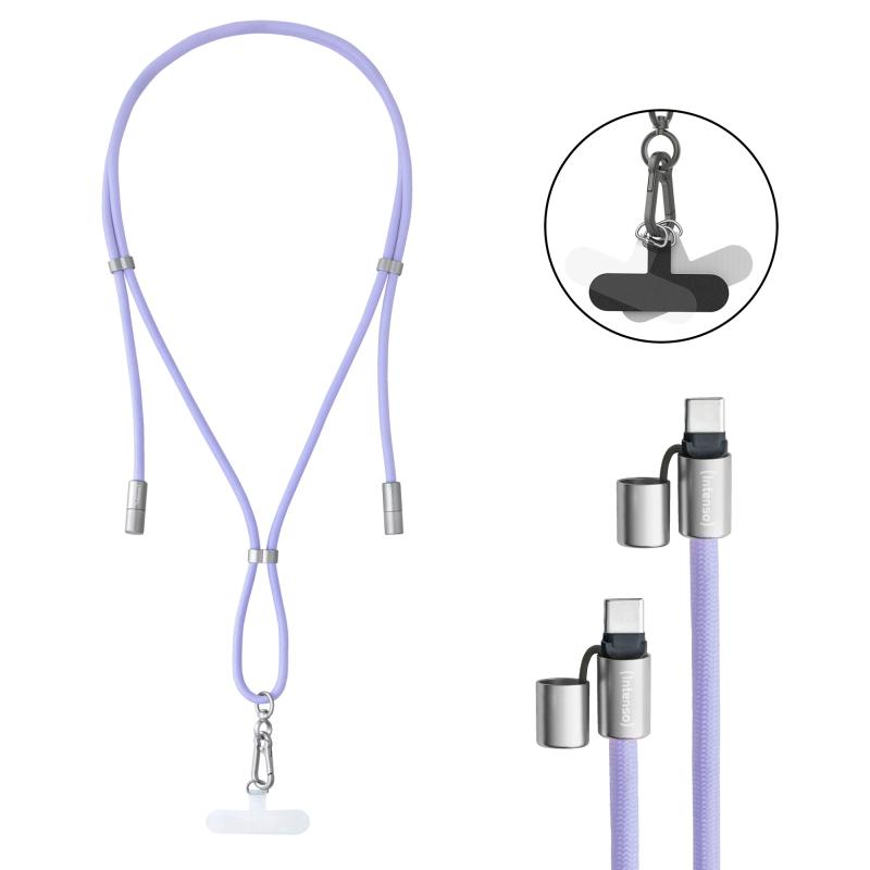 Handykette als Lade- + Datenkabel USB-C bis 1,65m lila cable USB USB C Púrpura
