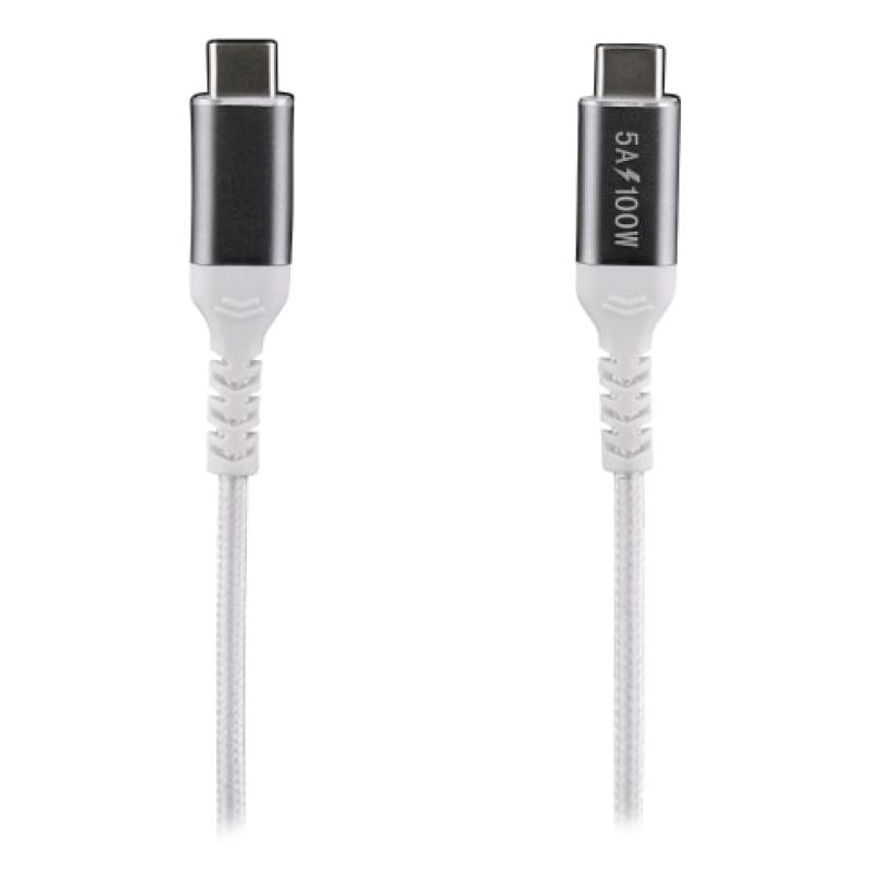 TCUSBC100W cable USB USB 3.2 Gen 1 (3.1 Gen 1) 2 m USB C Aluminio, Blanco