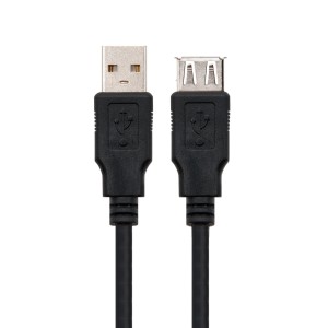 Nanocable CABLE USB 2.0, TIPO A M-A H, NEGRO, 1.8 M