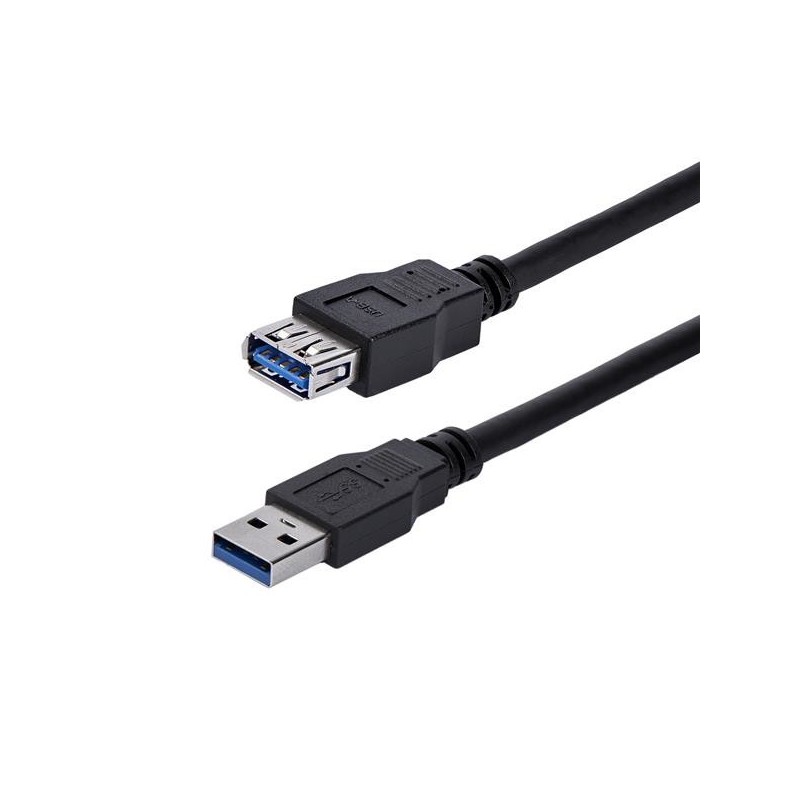 StarTech.com Cable 1m Extensión Alargador USB 3.0 SuperSpeed - Macho a Hembra USB A - Extensor - Negro