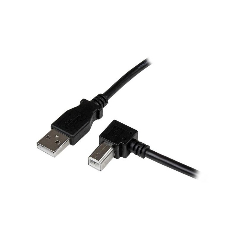 StarTech.com Cable Adaptador USB 2m para Impresora Acodado - 1x USB A Macho - 1x USB B Macho en Ángulo Derecho