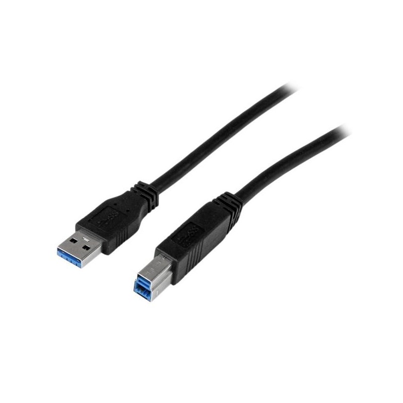 StarTech.com Cable Certificado 2m USB 3.0 Super Speed USB B Macho a USB A Macho Adaptador para Impresora - Negro