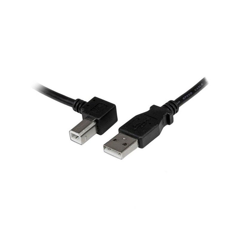 StarTech.com Cable Adaptador USB 2m para Impresora Acodado - 1x USB A Macho - 1x USB B Macho en Ángulo Izquierdo