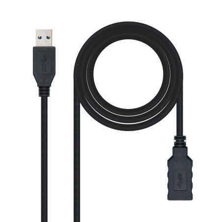 Nanocable CABLE USB 3.0, TIPO A M-A H, NEGRO, 2.0 M