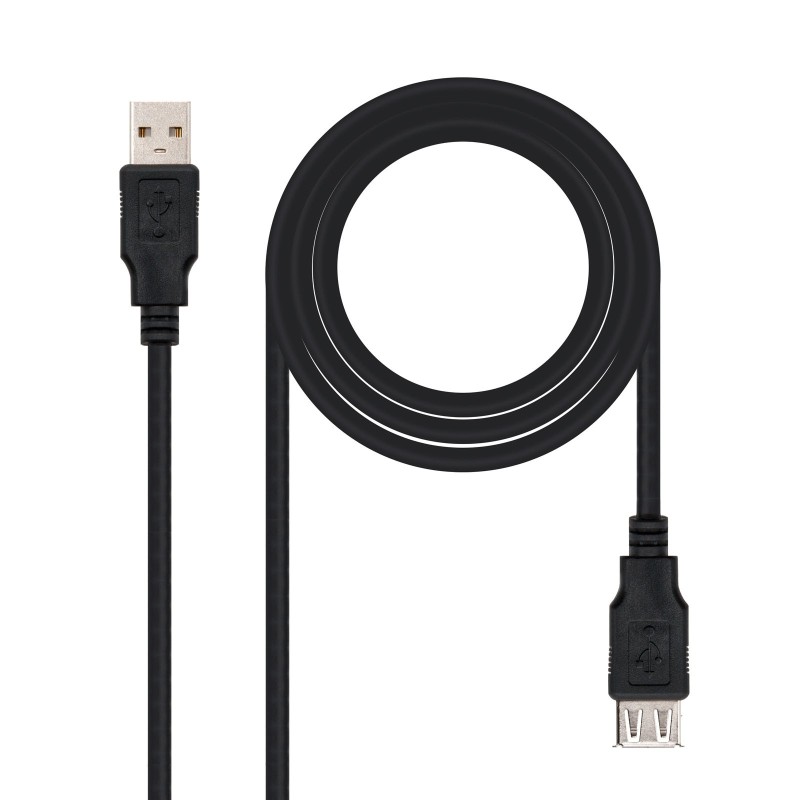 Nanocable CABLE USB 2.0, TIPO A M-A H, NEGRO, 1.0 M