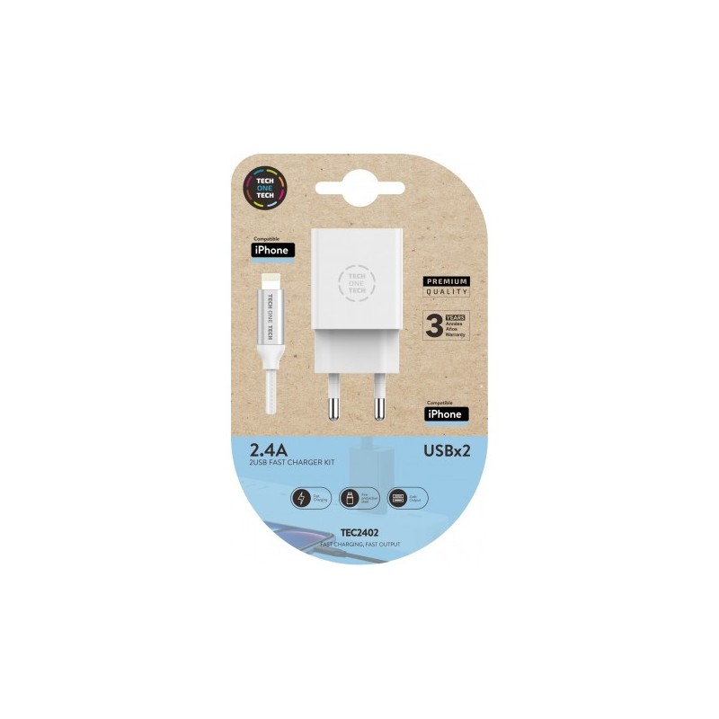 TEC2402 cargador de dispositivo móvil Blanco Interior
