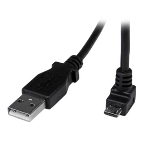StarTech.com Cable Adaptador 2m USB A Macho a Micro USB B Macho Acodado en Ángulo hacia Abajo para Teléfono Móvil
